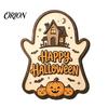 Holiday Party Supplies Halloween Wooden Hanging Sign, Rustic Ghost Bat Black Cat Witch Hat Wall Decor, Balcony Window Decor Spooky Pendant with