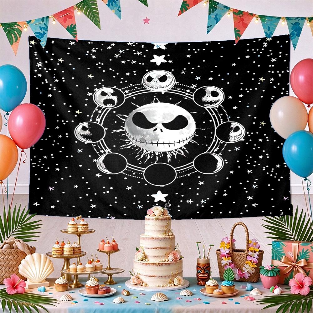 Moon Phases Jack Wall Tapestry Art For Birthday Wedding Party Backdrop Family Gift