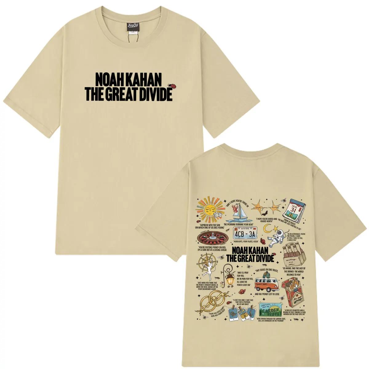

Noah Kahan The Great Divide Tour 2026 Graphic T-shirt Men Women Hip-hop T-shirt Summer Loose Casual Cotton T-shirts Streetwear XXXL червоний