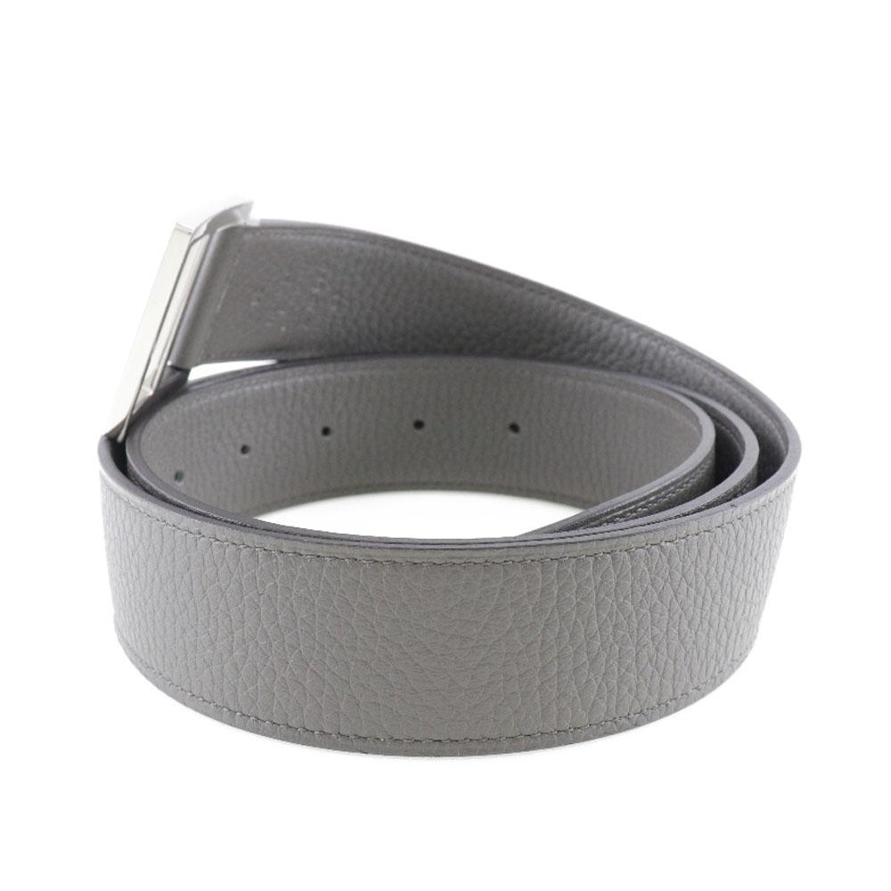 HERMES Serie belt Ethane gray/SilverHardware Taurillon Clemence mens Used