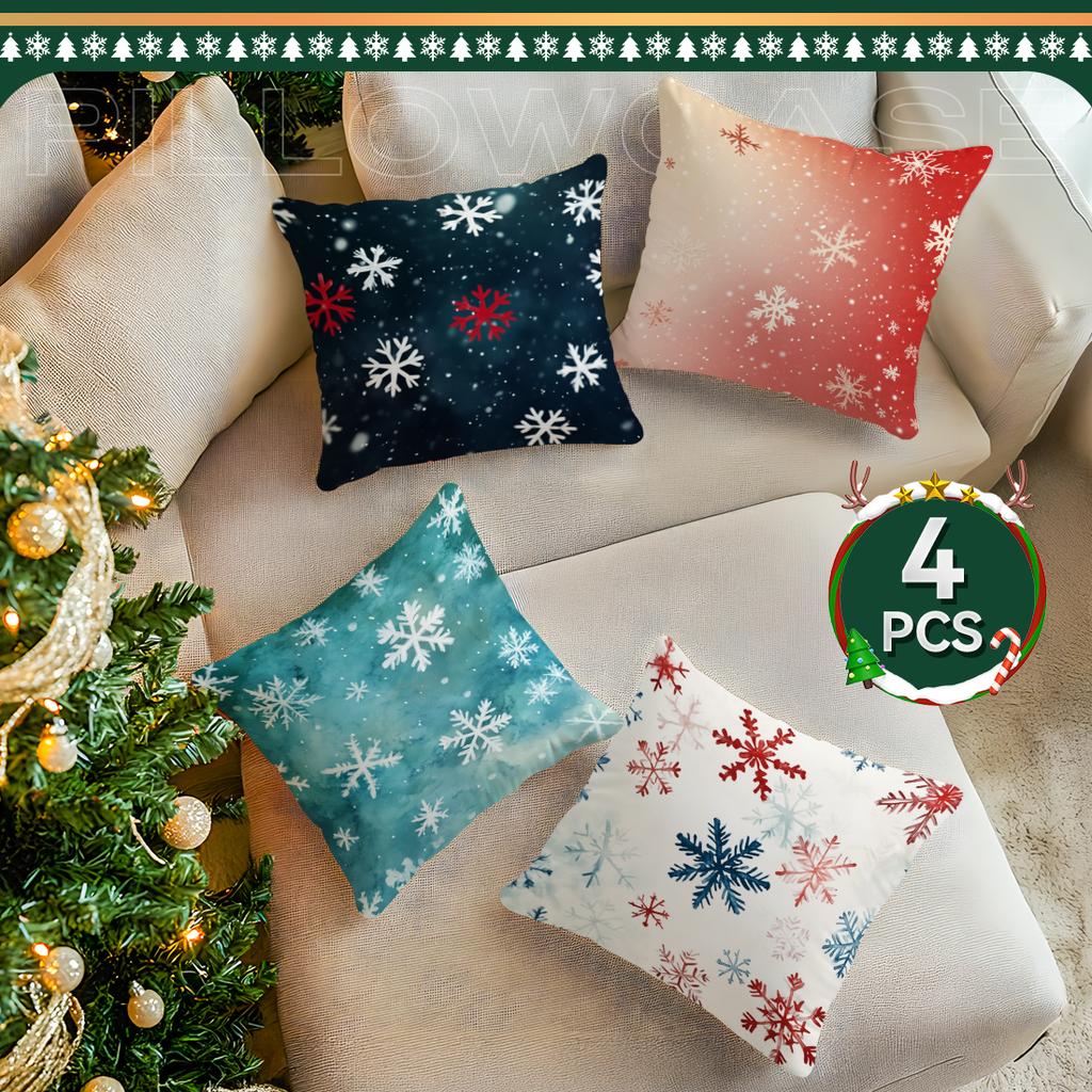 Snow Shadow Christmas Pillowcase Printed Polyester 40/45/50Cm Throw Pillowcover Decorative Sofa Cushion Pillowslip Home Decor