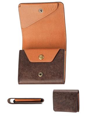 Fabrizio Brieftasche für Herren und Mini-Geldbörse mit Münzfach Leicht herzustellen aus echtem italienischem Leder von Top-Lederhandwerkern Damen, Zweifach faltbar, Portemonnaie, Klein,