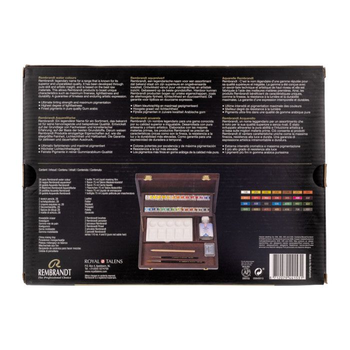 Coffret aquarelle - TALENS - Rembrandt PROFESSIONAL - 28 godets - Accessoires inclus - Aquarelle extra-fine