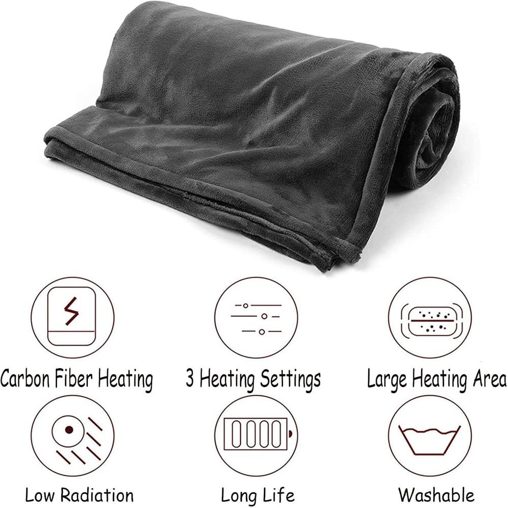 2pcs USB Heating Blanket, Portable Electric Blanket, 10.5W Power, 9 Heating Zones, 3 Temperature Levels, and Machine-Washable.