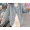 Lamb Wool Imitation Leather Coat Women's Winter New Thickened White Plush Top Cotton Jacket Round Neck