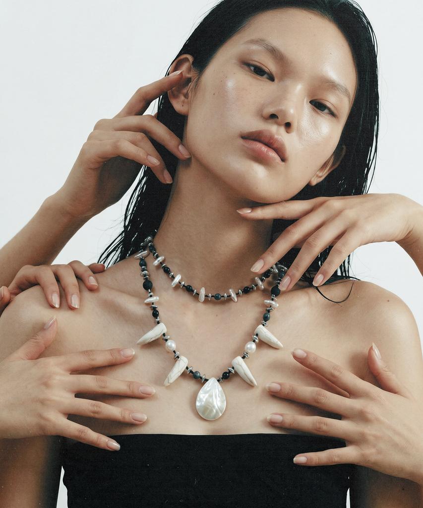 Rubati Terra Hematite Pearl Necklace_Black