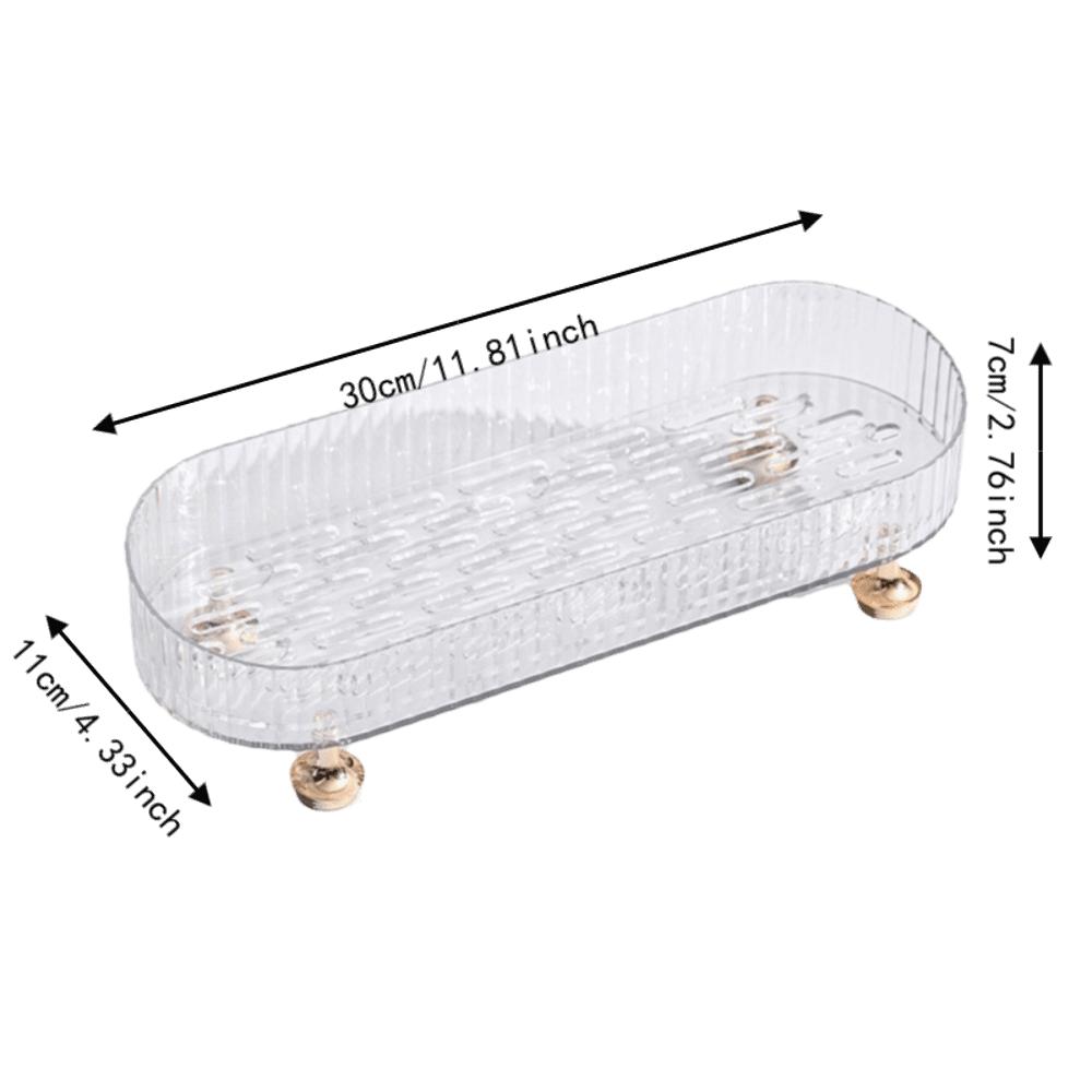Large Capacity Makeup Holder Anti-Slip Base Countertop Organizer Bathroom Vanity Tray Dresser Use