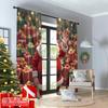 2pcs 2D flat printing Merry Christmas Popular Curtains Santa Claus Gifts Christmas Scene Fabric Without Electricity Holiday