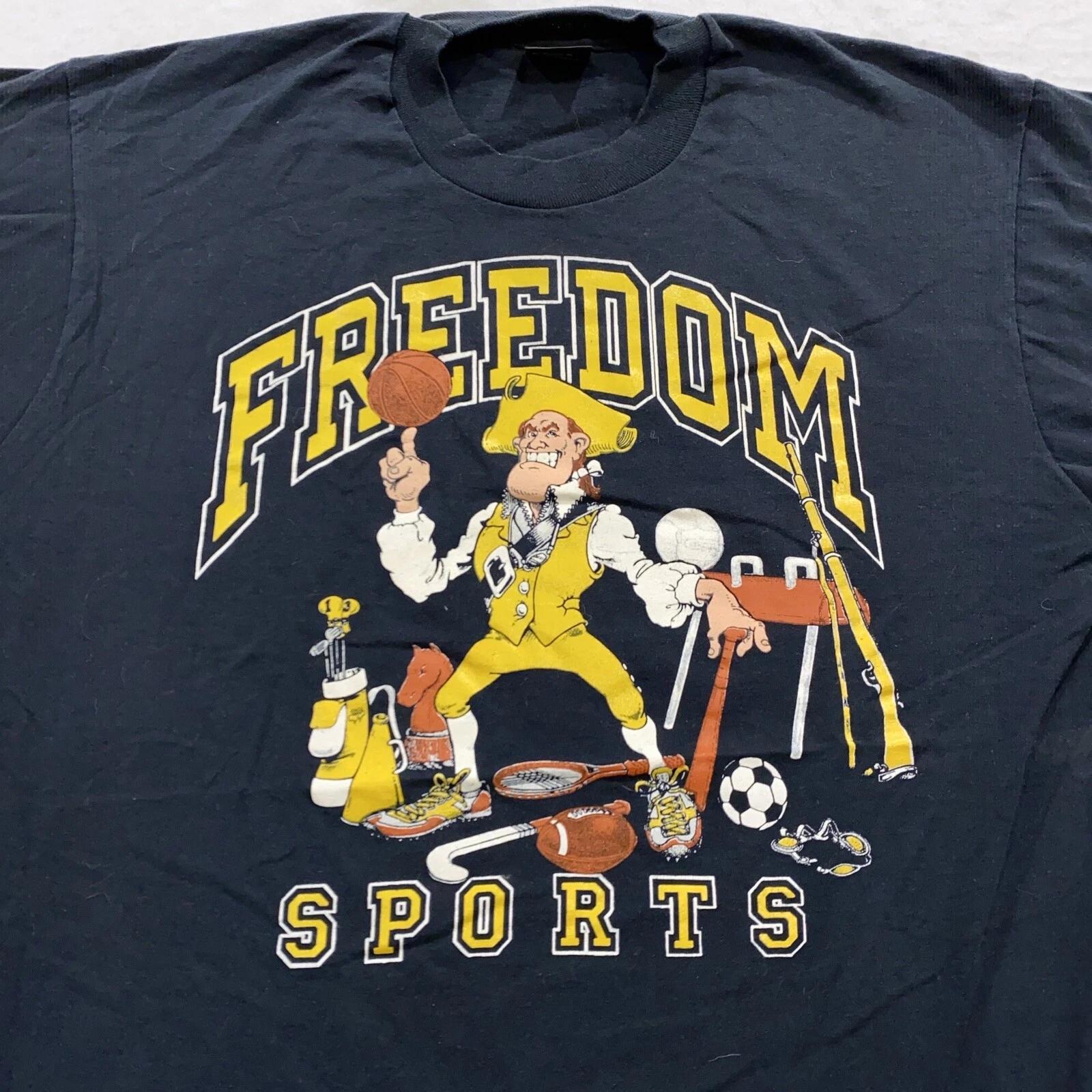 vintage 80s FREEDOM SPORTS T-Shirt LARGE soft thin 80s 2XL