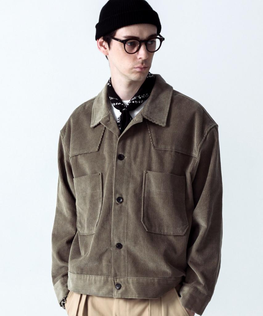 Stage Name Western Corduroy Oversized Trucker Jacket_Dust Brown