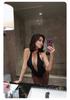 Maillot de bain une pièce bikini super sexy à décolleté plongeant style européen et américain célébrité internet maillot de bain de vacances combinaison noire