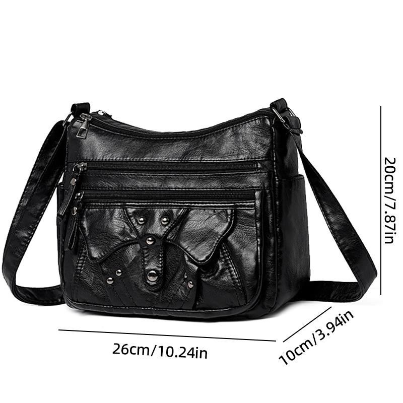 Retro PU Bag Large-capacity Middle-aged Mother Bag Lightweight Leisure Messenger Bag
