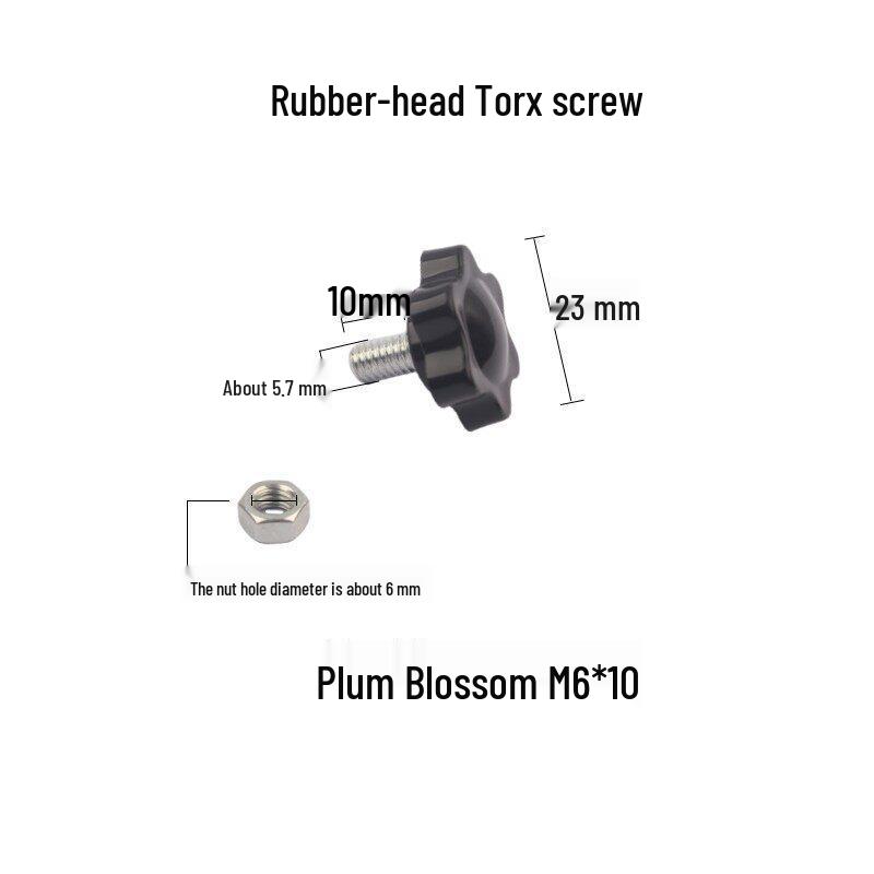 Live Broadcast Tripod Accessory: Rubber Head Screw Nut Handle, M5 Hand-Tightening Plastic Screw