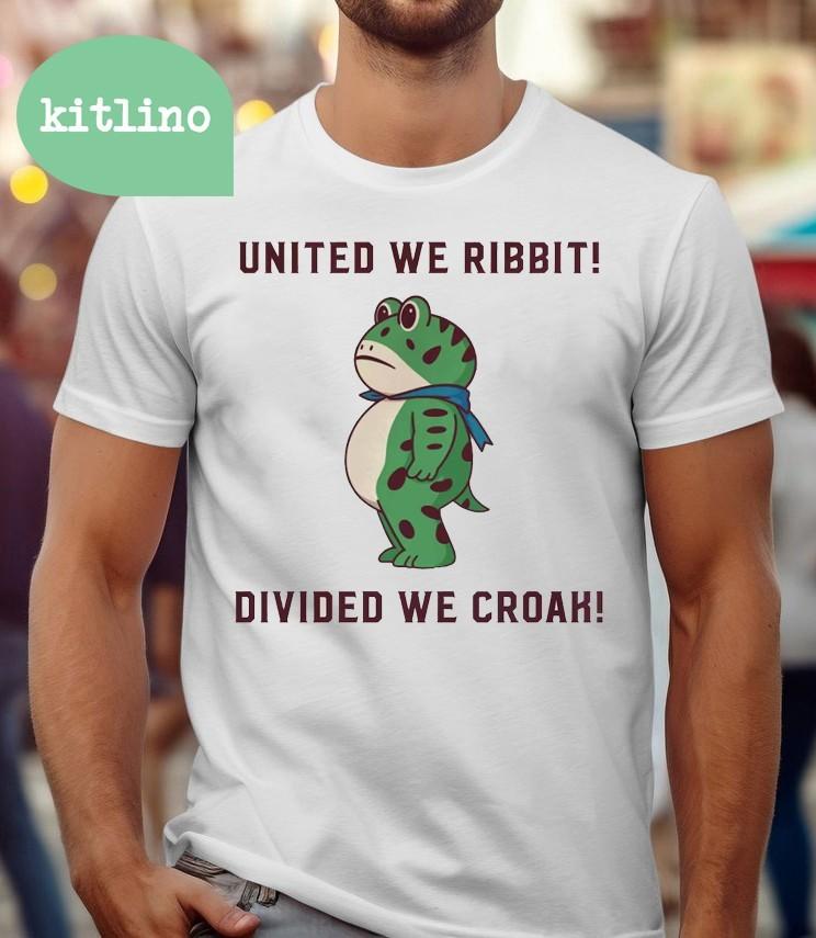 United We Ribbit Divided We Croak Frog Protest Unisex T-Shirt XXXL