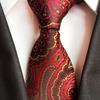 CHROME CRANE Men's Paisley Pattern Tie, Solid Color, Suitable for Suits, Business, Formal, and Casual Wear, NR005 (03. Blue)