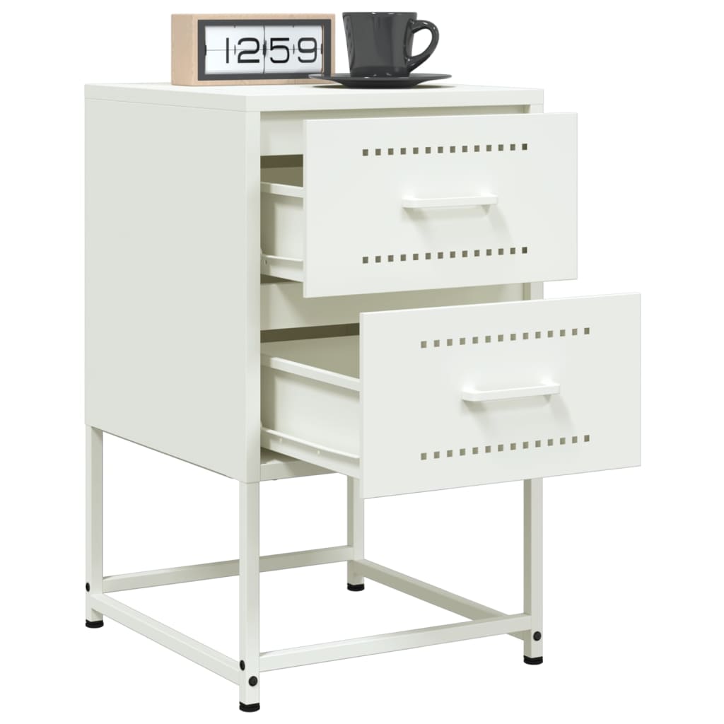 Nightstand White 36 x 39 x 60.5 cm Steel