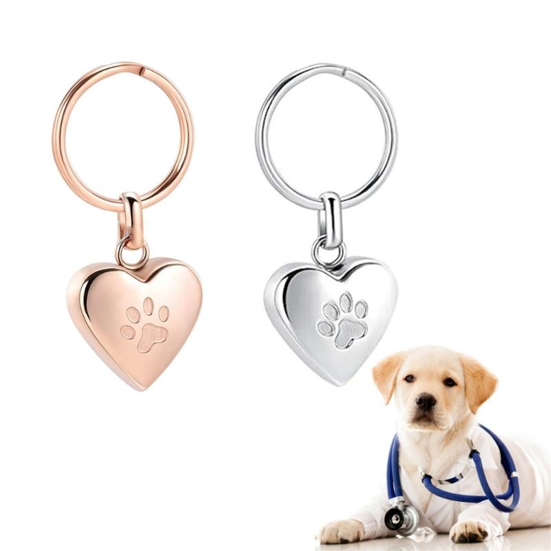 Heart Shape Keychain Multifunctional Fashion Accessory Key Ornament Stainless Steel Texture Present for Women and Couple