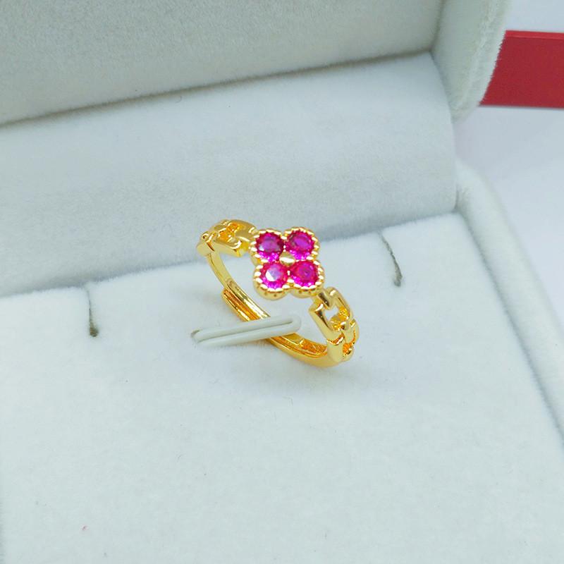 

Минималистичное современное открытое кольцо Clover с отделкой под латунное золото - идеальный аксессуар для женщин фиолетовый