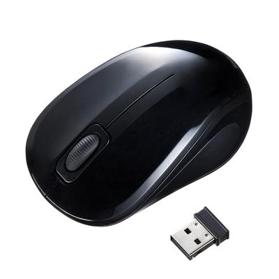 SANWA SUPPLY Silent Wireless Blue LED Mouse Antibacterial, (Black) MA-WBSK315BK