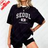 Seoul South Korean Flag Unisex Tees Vintage Classic Fashion Streetwear Tops Unisex Women High Quality Cotton Street Fashion Tshirt