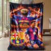 Coperta in Flanella Personalizzata con Nome Testo Lamine Yamal Logo Calcio Coperta Pile Personalizzata Regalo Speciale per Divano Camera da Letto Casa