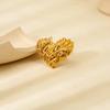 European and American ins plated 18K gold stainless steel starfish dragonfly geometric opening ring exaggerated design waterproof ring female
