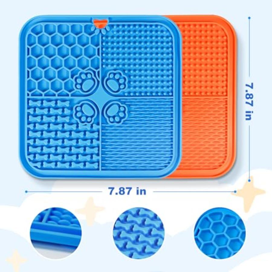 Lick Mat for Dogs, Dog Lick Mat with Suction Cups, Pet Food Mats and Slow Feeder Cat Bowl for Dog Anxiety Relief Pet Enrichment
