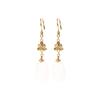 Xiaohongshu Blogger's Recommended Classical Gold-Plated Chalcedony Earrings with Elegant Jade Leaf Details.