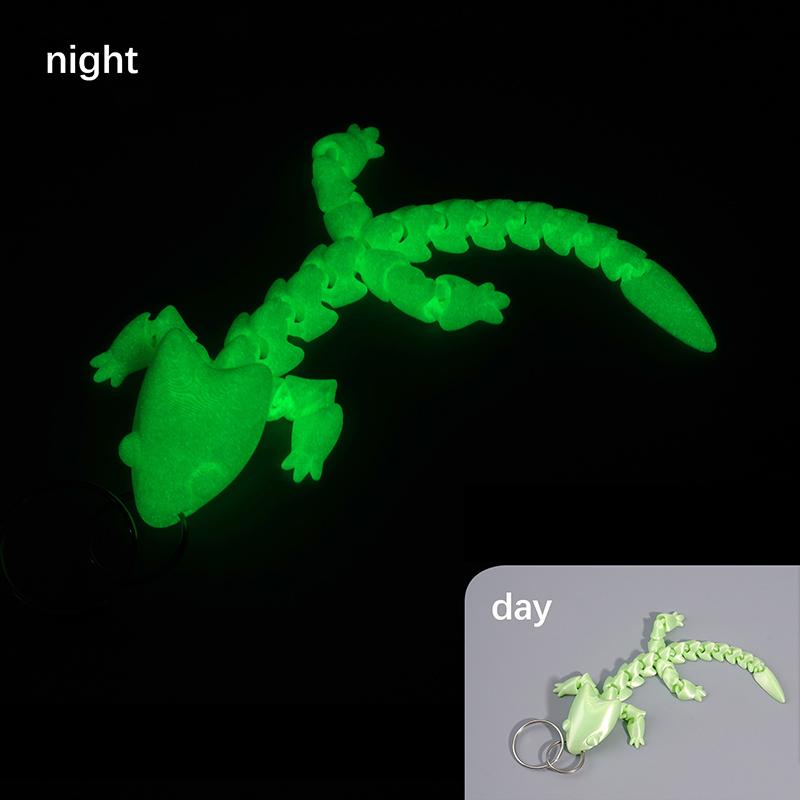Adorable Multi Jointed Keyrings Creative 3D Printed Gecko Figurine Keychain Unique Backpack Decoration Accessories Gifts