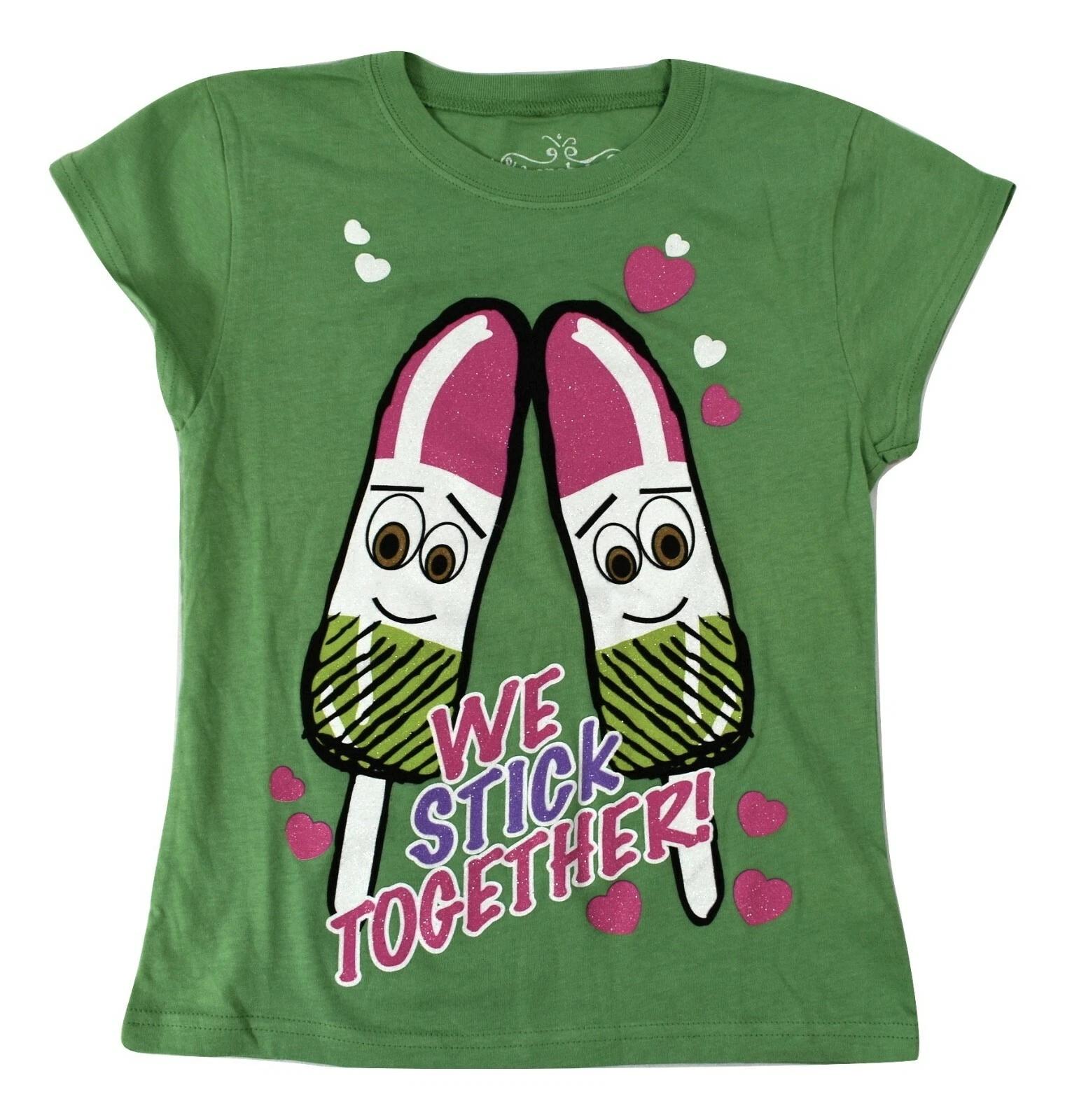 

Labrells s Youth Girls We Stick Together Funny Green Shirt New Size Small 7-8 S