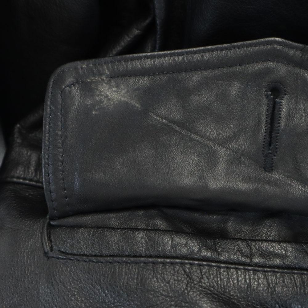 STONE MILLED Cowhide Leather coat L black Men's Used