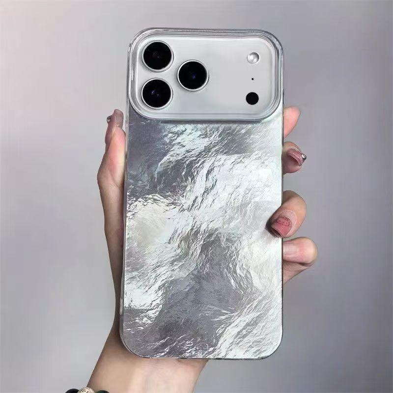 Cross-border Ice Pattern iPhone Case for Apple 17 Pro Max/16/15/14 in Solid Colors