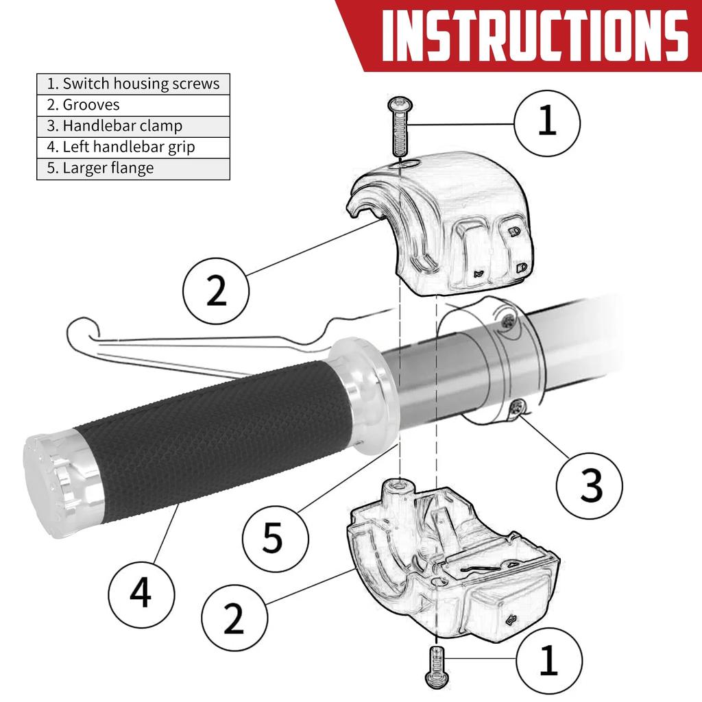 Motorcycle 1inch Hand Grips 25mm Handlebar Chrome Handle Bar For Harley Sportster Xl Touring Road King Glide Dyna Softail Fat Boy