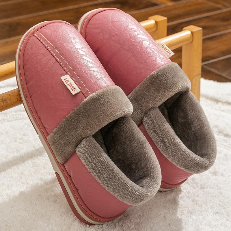 Medium bag heel cotton slippers autumn and winter home indoor thick sole home wool cotton shoes