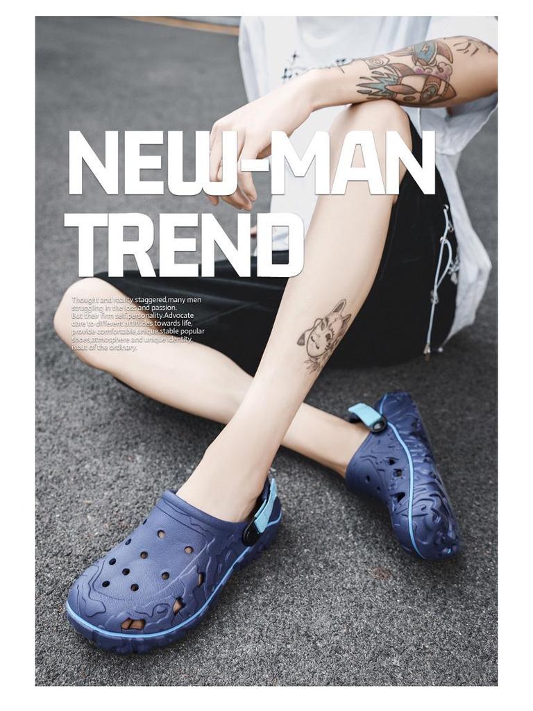 Men's Plus Size Lightweight Closed-Toe Beach Clog Sandals