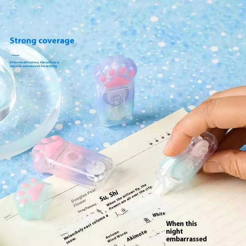 1pcs Large Capacity Correction Tape Gradient Color Cute Cat Claw Correction Tape School Office Supplies Stationery