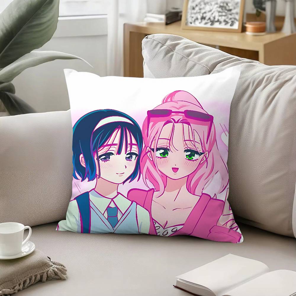 Cute Love Mizi And Sua Anime Alien StageS Throw Pillow Covers Pattern Cushion Cover Suitable For Sofa Bedroom Car Pillow Cover