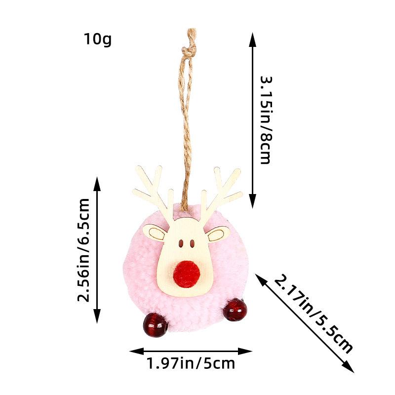 Large Lamb Fleece Ball Moose Pendant Christmas Tree Hanging Hairball Knitted Deer Christmas Decoration