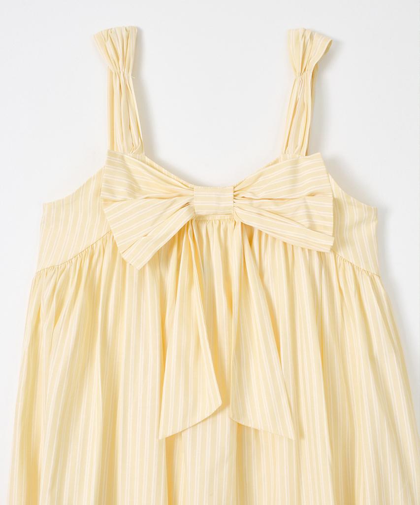 Salon De Yon Ribbon Point Sleeveless Long Dress_ Lemon