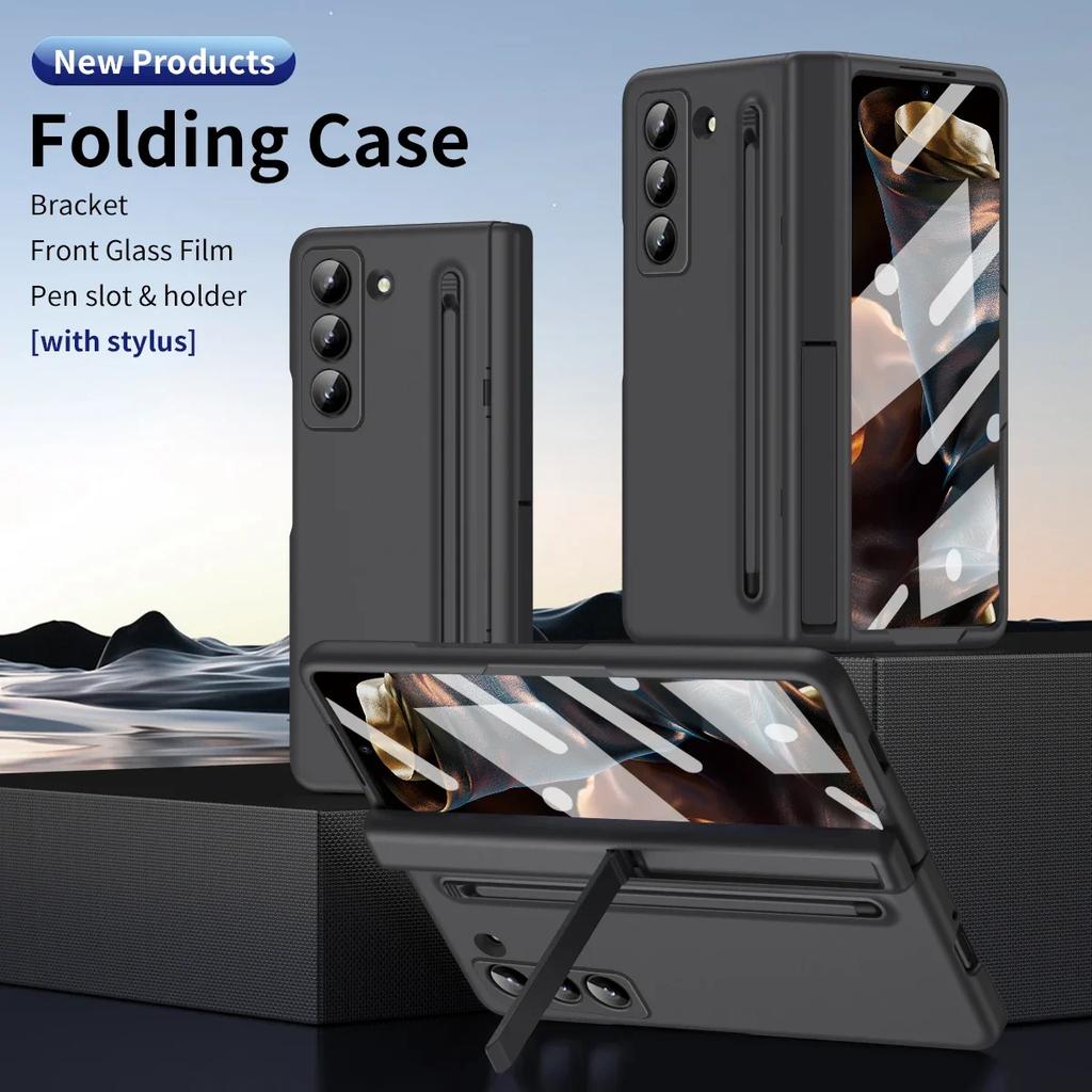 Opaca Per Samsung Z Fold SE Edizione Speciale 6 Sottile Galaxy Z Fold 7 6 5 4 Custodia Con Pellicola Slot Penna Touch Copertura Cerniera a Libro