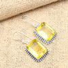 Citrine Gemstone Handmade 925 Sterling Silver Jewelry Lovely Earrings Gift For Her