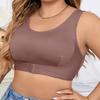 European and American Sports Large Size Comfortable No-rim Seamless Push-up Bra Front Buckle Adjustable Shape Beautiful Back Underwear