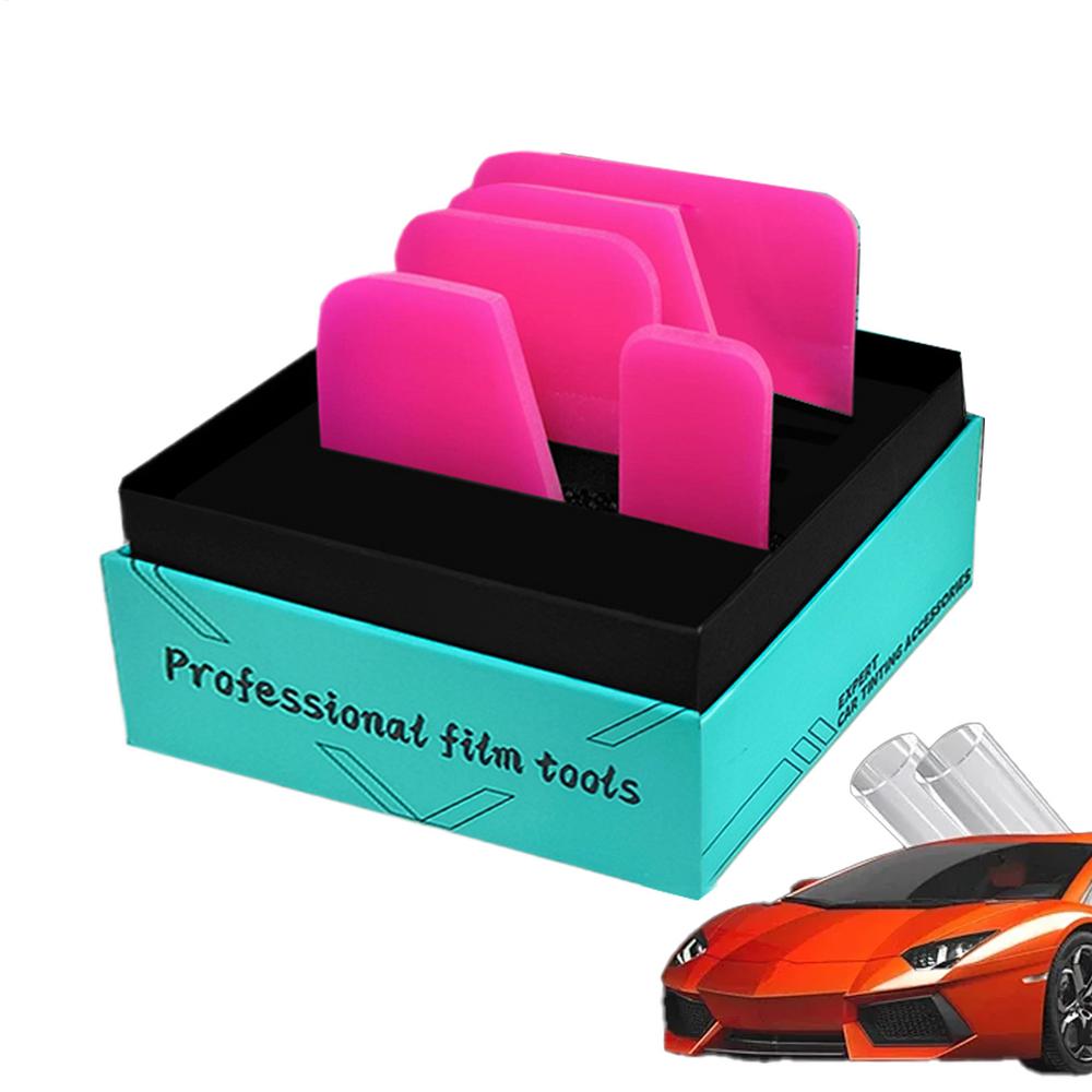 

Window Tint Tools Car Wrap Installation Scraper 5 Pieces Car Wrapping Detailing Scraper for Showcase Retail Display Shower розовый