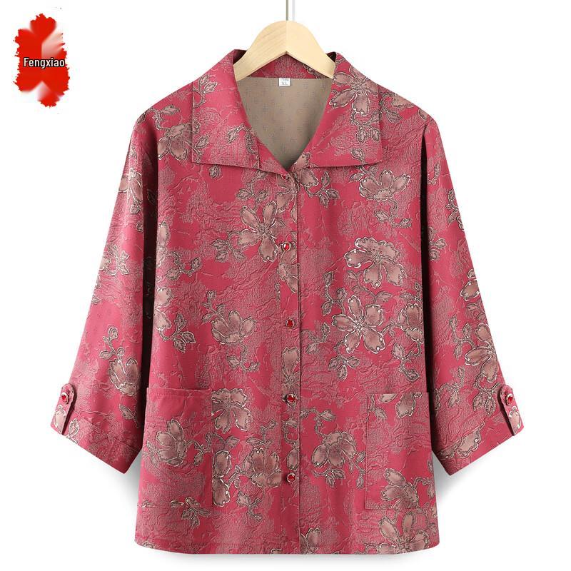 Elderly Women s Plus Size Lightweight Spring Summer Shirt Set
