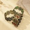 European and American Retro Women's Elastic Drip Oil Bracelet Ancient Bronze Enamel Color Bracelet Jewelry