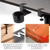 Desk-side drink holder, fits under a desk, controller, space-saving, table storage, cup holder, black