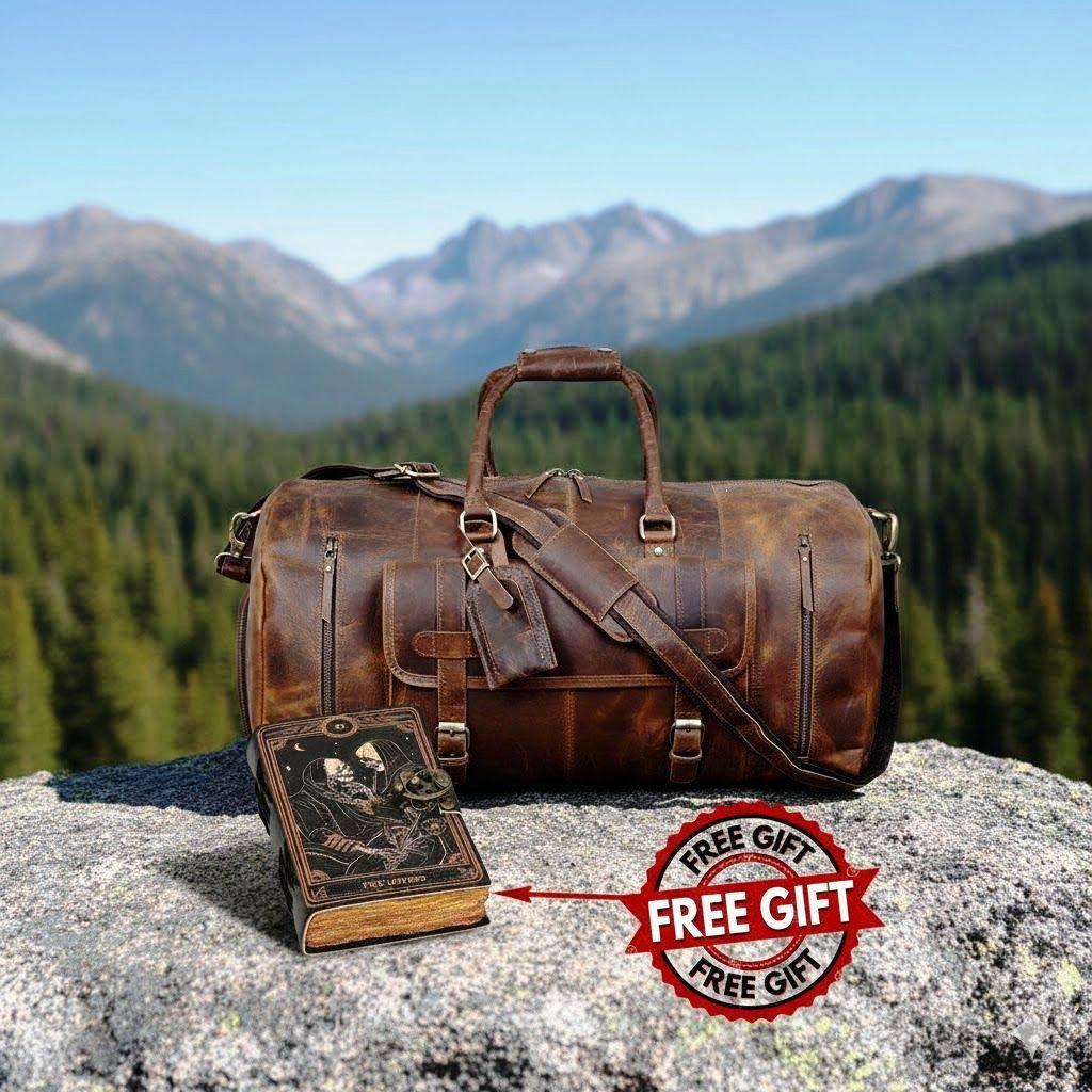 Leather Duffle Bag, Gym Bag Men, Handmade Leather Weekender Vacation Duffel Bag, Travel Bag, Overnight Bag, Leather Holdall, Groomsmen Gift
