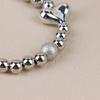 1Pc Silver Color Heart Phone Charms Plastic Love Beaded Rope For Phone Women Men Short Cell Phone Lanyard Keychains