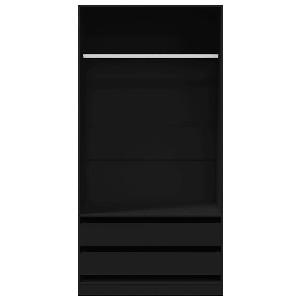 Wardrobe Black 100x50x200 Cm Particleboard