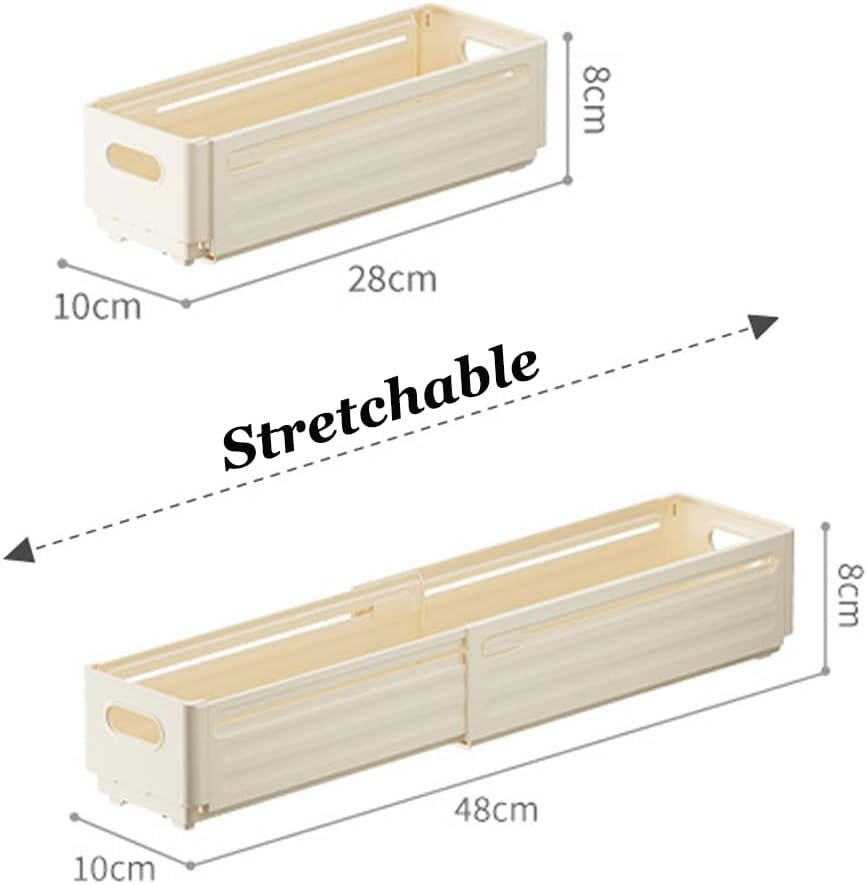 

1PCS Retractable Drawer Organizer Adjustable Cabinet Storage Box Stackable Kitchen Organizers Sorting Storage Box For Home белый